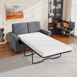 English Elm 57.4" Pull Out Sofa Bed,Sleeper Sofa Bed With Premium Twin Size Mattress Pad,2-In-1 Pull Out Couch Bed With Two Usb Ports For Living Room,Small Apartment, Gray (Old Sku:Wf296899)