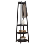 English Elm Vassen Coat Rack W/ 3-Tier Storage Shelves In Black Finish