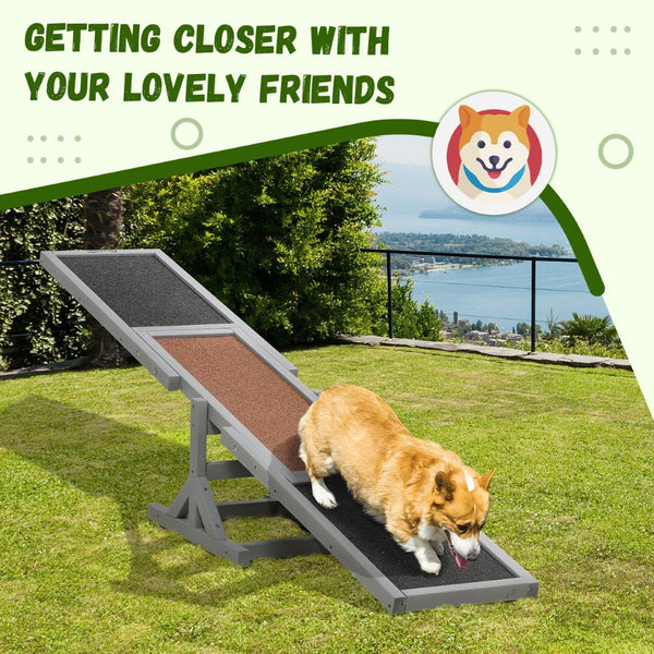 English Elm Pawhut Wooden Dog Agility Seesaw – Weather-Resistant Training Equipment For Confident Pets, 71" Long W2225P166278-GIGA