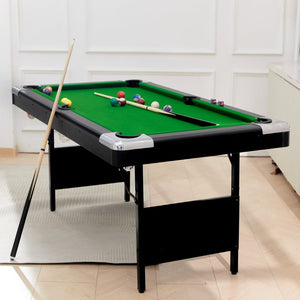 English Elm 6.3ft Foldable Pool Table with Full Accessory Kit for Family Game Rooms W2377P149846