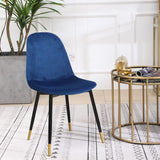 English Elm Lassan Contemporary Fabric Dining Chairs, Set Of 4, Blue