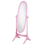 English Elm Traditional Queen Anna Style Wood Floor Cheval Mirror, Pink Finish