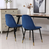 English Elm Lassan Contemporary Fabric Dining Chairs, Set Of 4, Blue