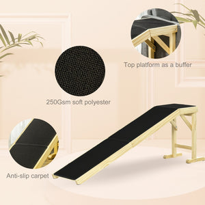 English Elm Pawhut Dog Ramp For Easy Access To Beds & Sofas, Non-Slip Surface, Durable Pine Wood, 74" X 16" W2225P166276-GIGA