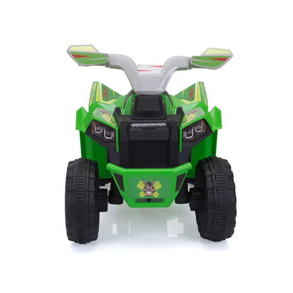 English Elm 6v Kids Ride on Atv Toddler Electric Car with Detachable Trailer and Bluetooth Audio Green W2181P164287