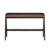 English Elm Writing Desk With Usb Ports In Walnut and Black