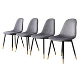 English Elm Lassan Contemporary Fabric Dining Chairs, Set Of 4, Gray