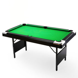 English Elm 6ft Billiard Pool Table with Green Felt Surface Foldable Legs for Home Game Room W2377P149842