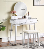 English Elm Liannon Contemporary Wood Vanity and Stool Set, White