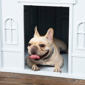English Elm Pawhut Cottage Style Plastic Dog House Weather Resistant Shelter for Small Medium Pets W2225P166324