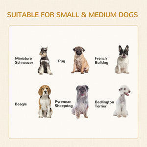 English Elm Pawhut Pet Crate End Table with Drawer Cushion Small Dog Kennel Furniture White W2225P166312