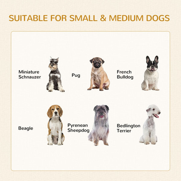 English Elm Pawhut Pet Crate End Table with Drawer Cushion Small Dog Kennel Furniture White W2225P166312
