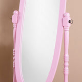 English Elm Traditional Queen Anna Style Wood Floor Cheval Mirror, Pink Finish