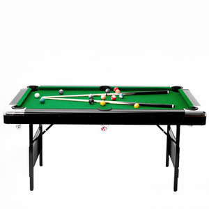 English Elm 6.3ft Foldable Pool Table with Full Accessory Kit for Family Game Rooms W2377P149846