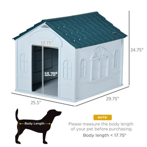 English Elm Pawhut Cottage Style Plastic Dog House Weather Resistant Shelter for Small Medium Pets W2225P166324