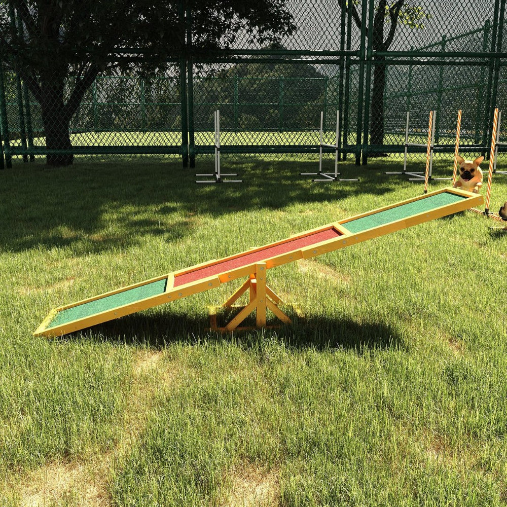 English Elm Pawhut Wooden Dog Agility Seesaw - Durable Training Equipment For Fun, Confidence, And Coordination! W2225P166277-GIGA