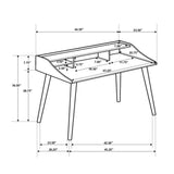 English Elm 4-Compartment Writing Desk In Grey