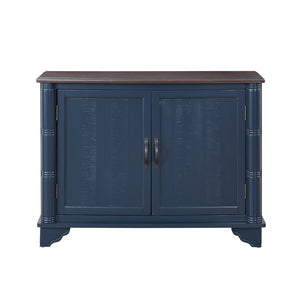 English Elm 40" Retro Console Table with Dual Cabinet Storage Pine Frame Entryway Foyer Navy Blue W1202P146347