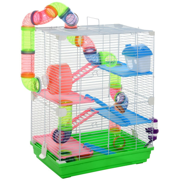 English Elm Pawhut 5 Tier Wire Hamster Habitat with Tubes Tunnels Carry Handle Water Bottle W2225P166270