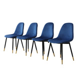 English Elm Lassan Contemporary Fabric Dining Chairs, Set Of 4, Blue