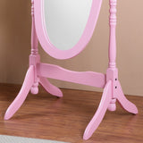 English Elm Traditional Queen Anna Style Wood Floor Cheval Mirror, Pink Finish