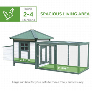 English Elm Pawhut Fir Wood Backyard Chicken Coop with Nesting Box Screened Run and Asphalt Roof W2225P166332