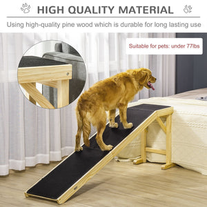 English Elm Pawhut Dog Ramp For Easy Access To Beds & Sofas, Non-Slip Surface, Durable Pine Wood, 74" X 16" W2225P166276-GIGA