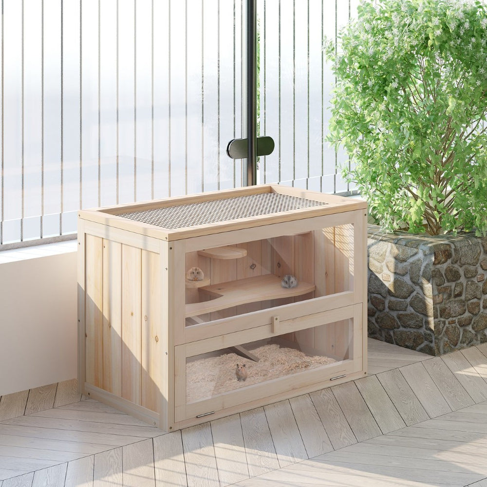 English Elm Pawhut Five Tier Wire Hamster Habitat with Tunnels Exercise Wheel and Carry Handles W2225P166266