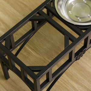 English Elm Pawhut Elevated Dog Feeding Station With Heavy-Duty Stainless Steel Bowls For Comfort & Cleanliness W2225P166294-GIGA