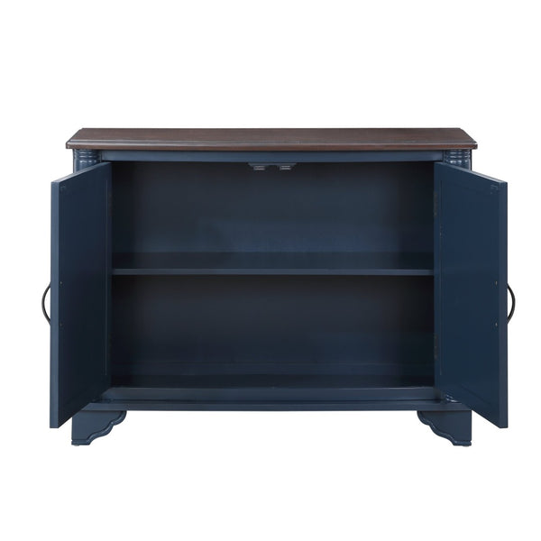 English Elm 40" Retro Console Table with Dual Cabinet Storage Pine Frame Entryway Foyer Navy Blue W1202P146347