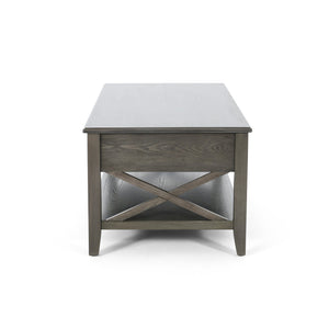 English Elm Christopher Knight Home® - COFFEE Lift-Top Farmhouse Coffee Table with Hidden Storage, X-Side Supports, Veneer Finish, Rustic Elegance Grey 64520.00