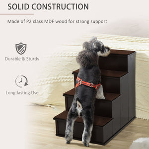 English Elm Pawhut Pet Stairs For Small Dogs & Cats, Cushioned Steps With Washable Cover, Safe & Sturdy Design W2225P166282-GIGA