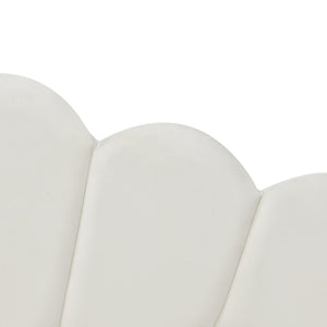 English Elm Full Full Size Upholstery Daybed Frame with Shell Backrest and Pull-Out Trundle, Velvet Elegance White DL001826AAA