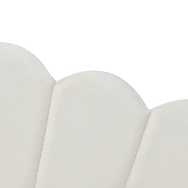 English Elm Full Full Size Upholstery Daybed Frame with Shell Backrest and Pull-Out Trundle, Velvet Elegance White DL001826AAA