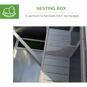 English Elm Pawhut Fir Wood Backyard Hen House with Nesting Box Run Area and Waterproof Roof W2225P166333