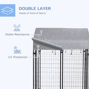 English Elm Pawhut Outdoor Dog Kennel Steel Exercise Pen with Canopy and Secure Lockable Entry W2225P166316