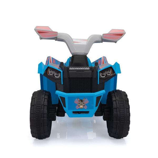 English Elm 6v Kids Ride on Atv Toddler Electric Car with Detachable Trailer and Bluetooth Audio Blue W2181P164288