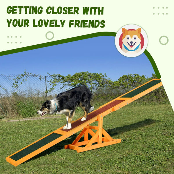 English Elm Pawhut Wooden Dog Agility Seesaw - Durable Training Equipment For Fun, Confidence, And Coordination! W2225P166277-GIGA