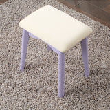 English Elm Liannon Contemporary Wood Vanity and Stool Set, Purple