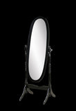 English Elm Traditional Queen Anna Style Wood Floor Cheval Mirror, Black Finish