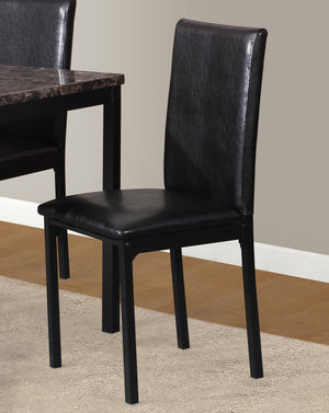 English Elm Noyes Faux Leather Seat Metal Frame Dining Chairs, Set Of 4, Black