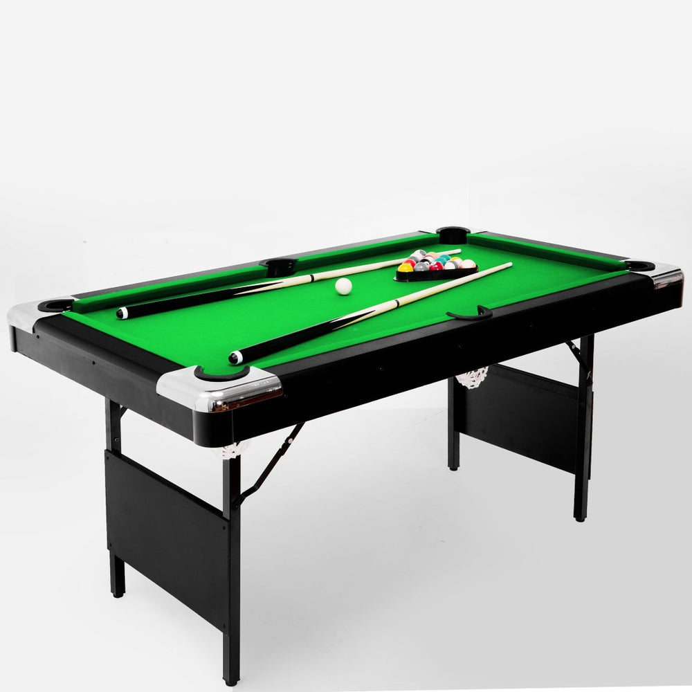 English Elm 6ft Billiard Pool Table with Green Felt Surface Foldable Legs for Home Game Room W2377P149842