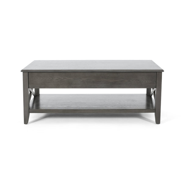 English Elm Christopher Knight Home® - COFFEE Lift-Top Farmhouse Coffee Table with Hidden Storage, X-Side Supports, Veneer Finish, Rustic Elegance Grey 64520.00