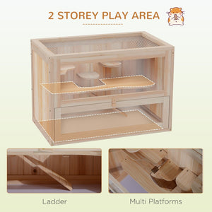 English Elm Pawhut Five Tier Wire Hamster Habitat with Tunnels Exercise Wheel and Carry Handles W2225P166266