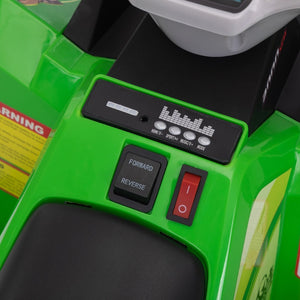 English Elm 6v Kids Ride on Atv Toddler Electric Car with Detachable Trailer and Bluetooth Audio Green W2181P164287