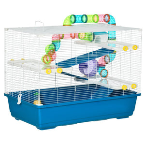 English Elm Pawhut 4 Tier Small Animal Habitat with Tubes Tunnels Exercise Wheel and Carry Handles W2225P166272