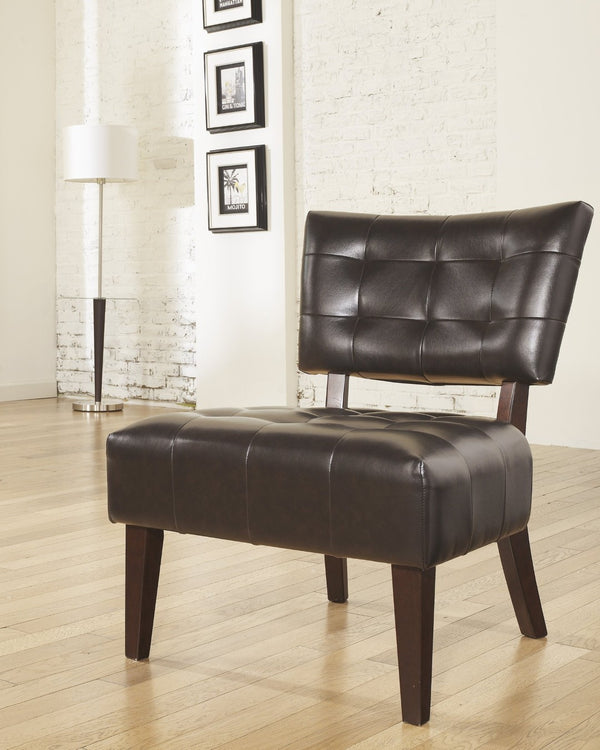 English Elm Roundhill Furniture Button-tufted Club Chair Blended Leather Oversized Seat Study Lounge T2574P172744