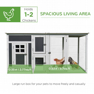 English Elm Pawhut Fir Wood Backyard Hen House with Nesting Box Run Area and Waterproof Roof W2225P166333