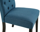 Solid Wood Tufted Dining Chairs, Set of 2, Blue Oak Finish by Leviton