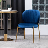 English Elm Amoa Contemporary Velvet Upholstery Dining Chair, Blue